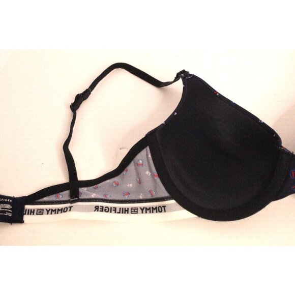 Tommy Hilfiger Padded 34 C Underwire Logo Blue Micro Preppy Y2K Up Bra - Picture 7 of 10